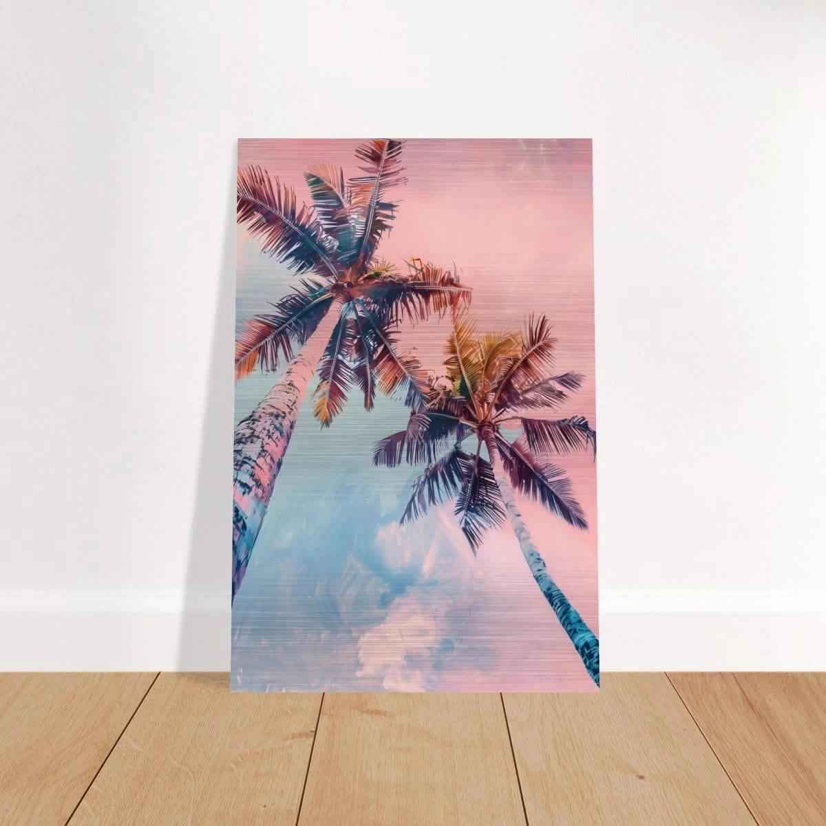 “Sunset Palms” | Wall Art Print - Brushed Aluminum Print - 20x30 cm / 8x12″ -