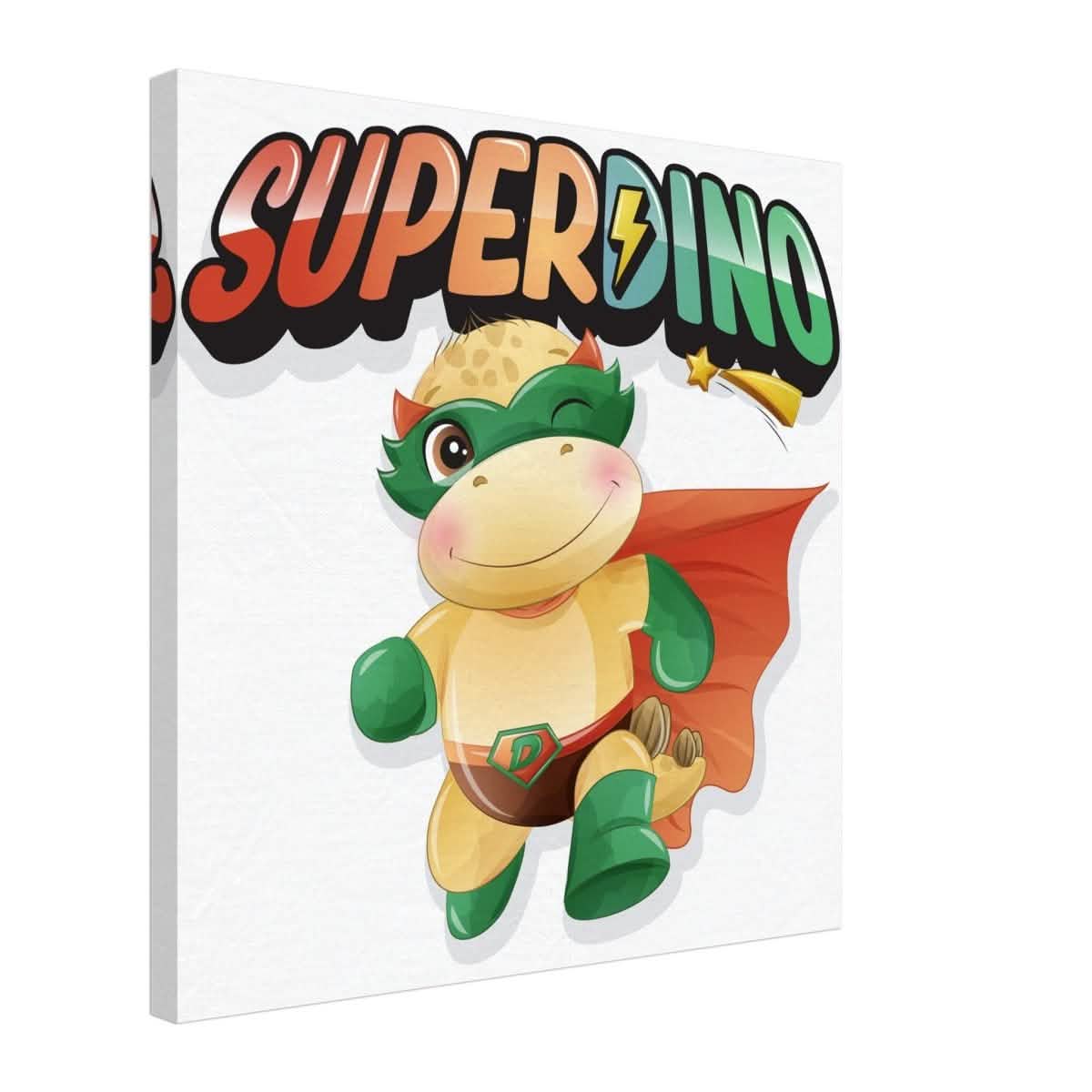 SUPERDINO V1 | Kids Room Canvas Wall Art Print - Immersive Nursery Decor with Enhanced Texture - 50x50 cm / 20x20″ - Design Option 3 -