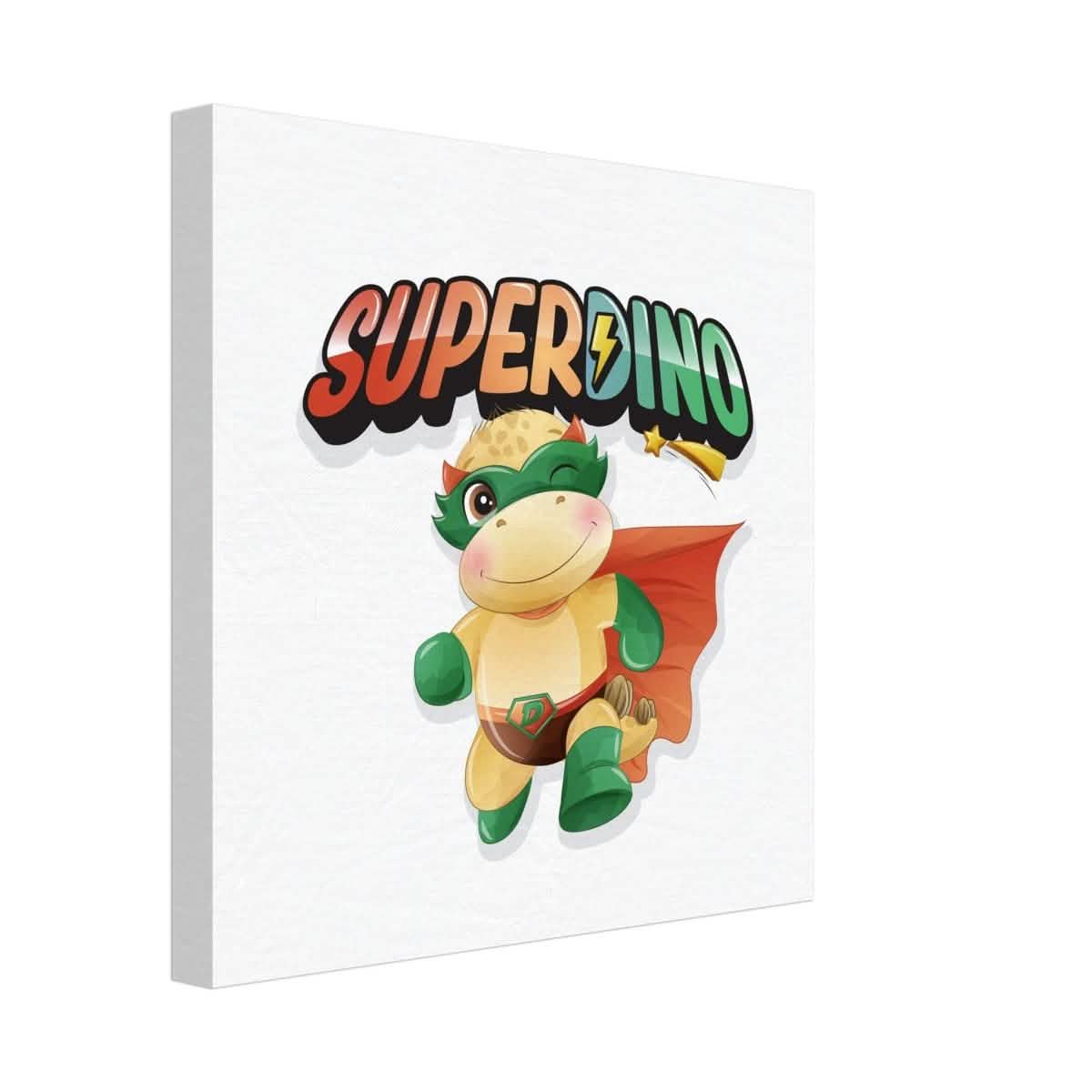 SUPERDINO V1 | Kids Room Canvas Wall Art Print - Immersive Nursery Decor with Enhanced Texture - 30x30 cm / 12x12″ - Design Option 3 -