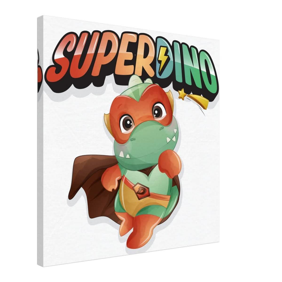 SUPERDINO V1 | Kids Room Canvas Wall Art Print - Immersive Nursery Decor with Enhanced Texture - 60x60 cm / 24x24″ - Design Option 2 -