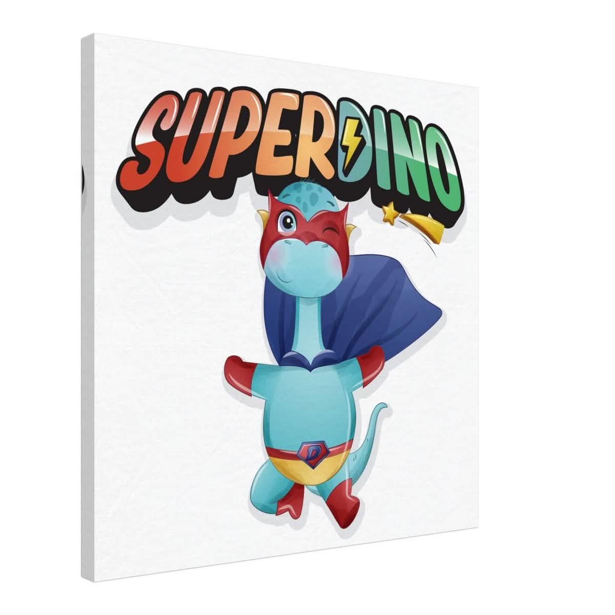 SUPERDINO V2 | Kids Room Canvas Wall Art Print - Immersive Nursery Decor with Enhanced Texture - 60x60 cm / 24x24″ - Design Option 3 -