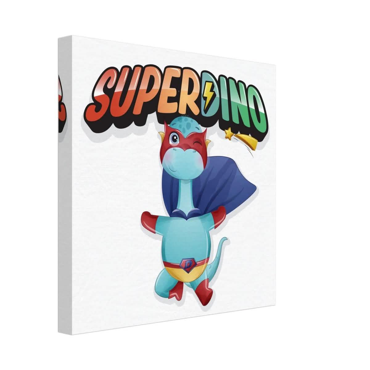 SUPERDINO V2 | Kids Room Canvas Wall Art Print - Immersive Nursery Decor with Enhanced Texture - 30x30 cm / 12x12″ - Design Option 3 -