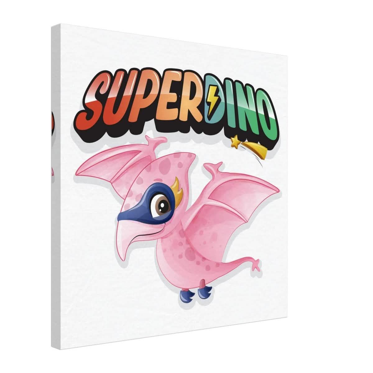 SUPERDINO V2 | Kids Room Canvas Wall Art Print - Immersive Nursery Decor with Enhanced Texture - 50x50 cm / 20x20″ - Design Option 2 -