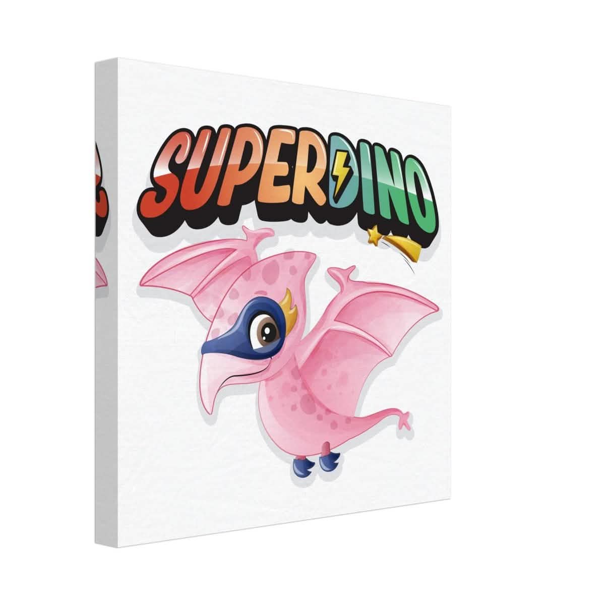 SUPERDINO V2 | Kids Room Canvas Wall Art Print - Immersive Nursery Decor with Enhanced Texture - 30x30 cm / 12x12″ - Design Option 2 -