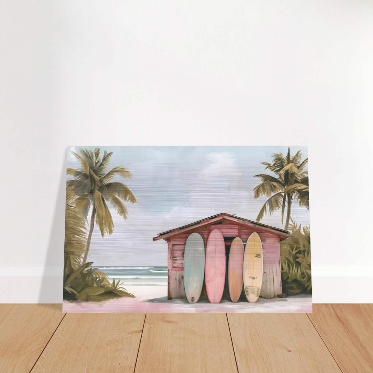 Surfside Retreat | Modern Coastal Wall art Print - Brushed Aluminum Print - 40x60 cm / 16x24″ -