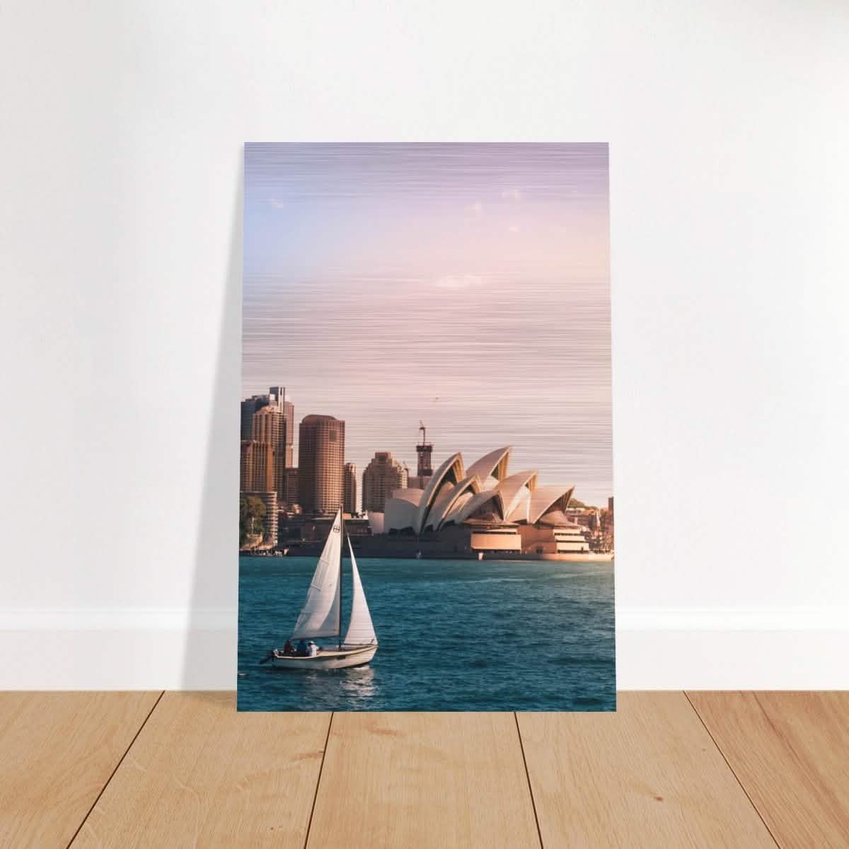 Sydney Opera House Portrait Canvas Print - Brushed Aluminum Print - 30x45 cm / 12x18″ -