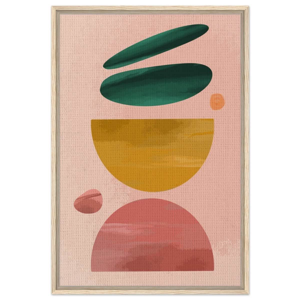 Symmetry in Motion | Abstract Minimalism | Wall art print - Framed Canvas - 30x45 cm / 12x18″ - Wood frame