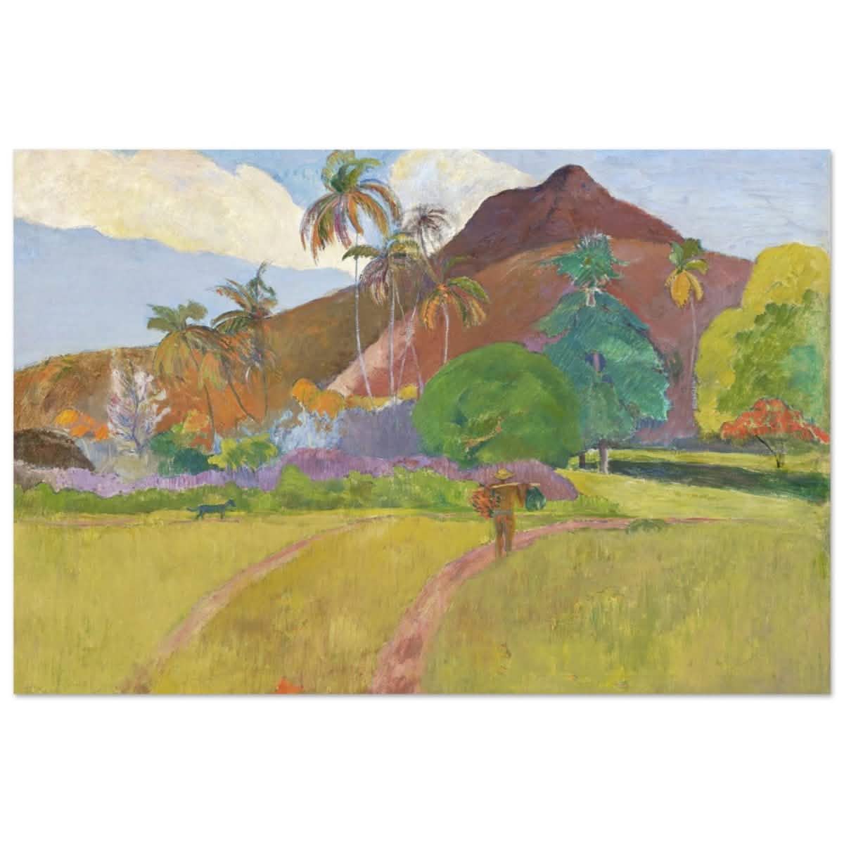 Tahitian Landscape (1891) by Paul Gauguin | Vintage Nature wall art print - Aluminum Print - 50x75 cm / 20x30″ -