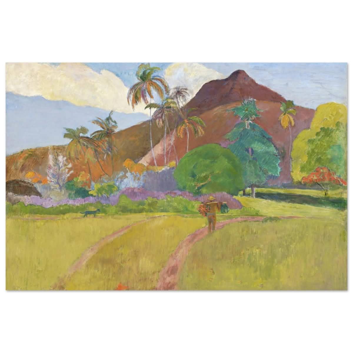 Tahitian Landscape (1891) by Paul Gauguin | Vintage Nature wall art print - Aluminum Print - 60x90 cm / 24x36″ -