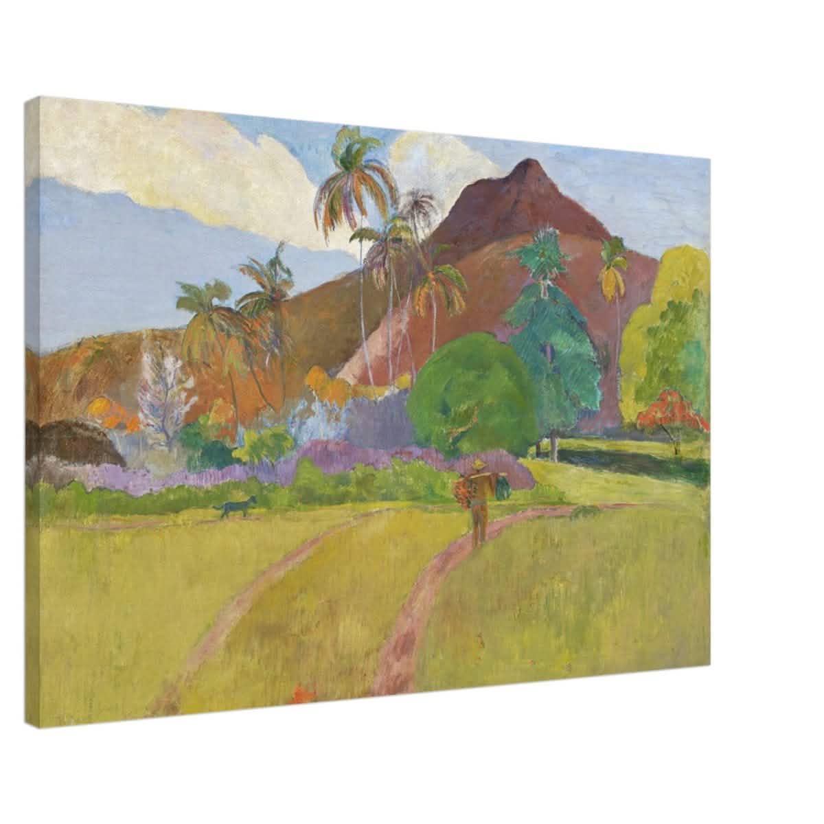 Tahitian Landscape (1891) by Paul Gauguin | Vintage Nature wall art print - Canvas - 60x90 cm / 24x36″ -