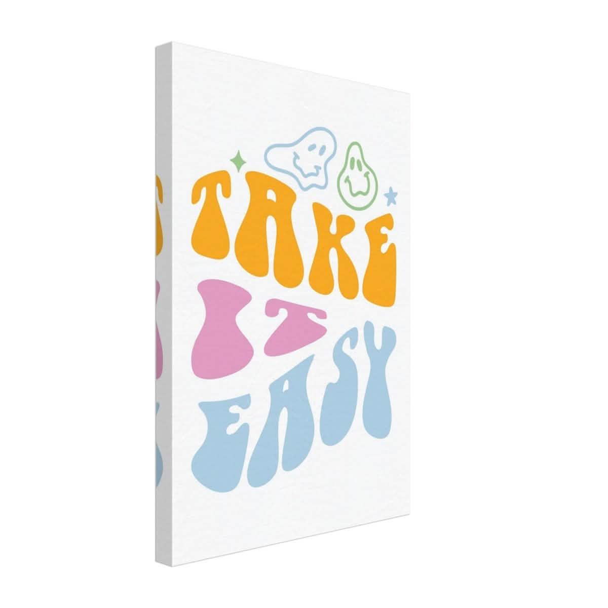 Take it Easy | Motivational Pop art wall art print - Canvas - 30x45 cm / 12x18″ -