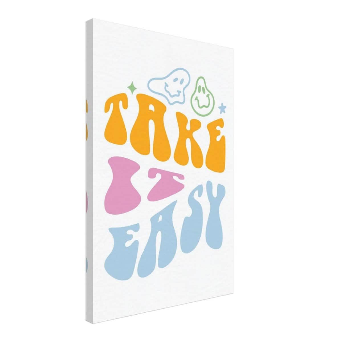 Take it Easy | Motivational Pop art wall art print - Canvas - 40x60 cm / 16x24″ -