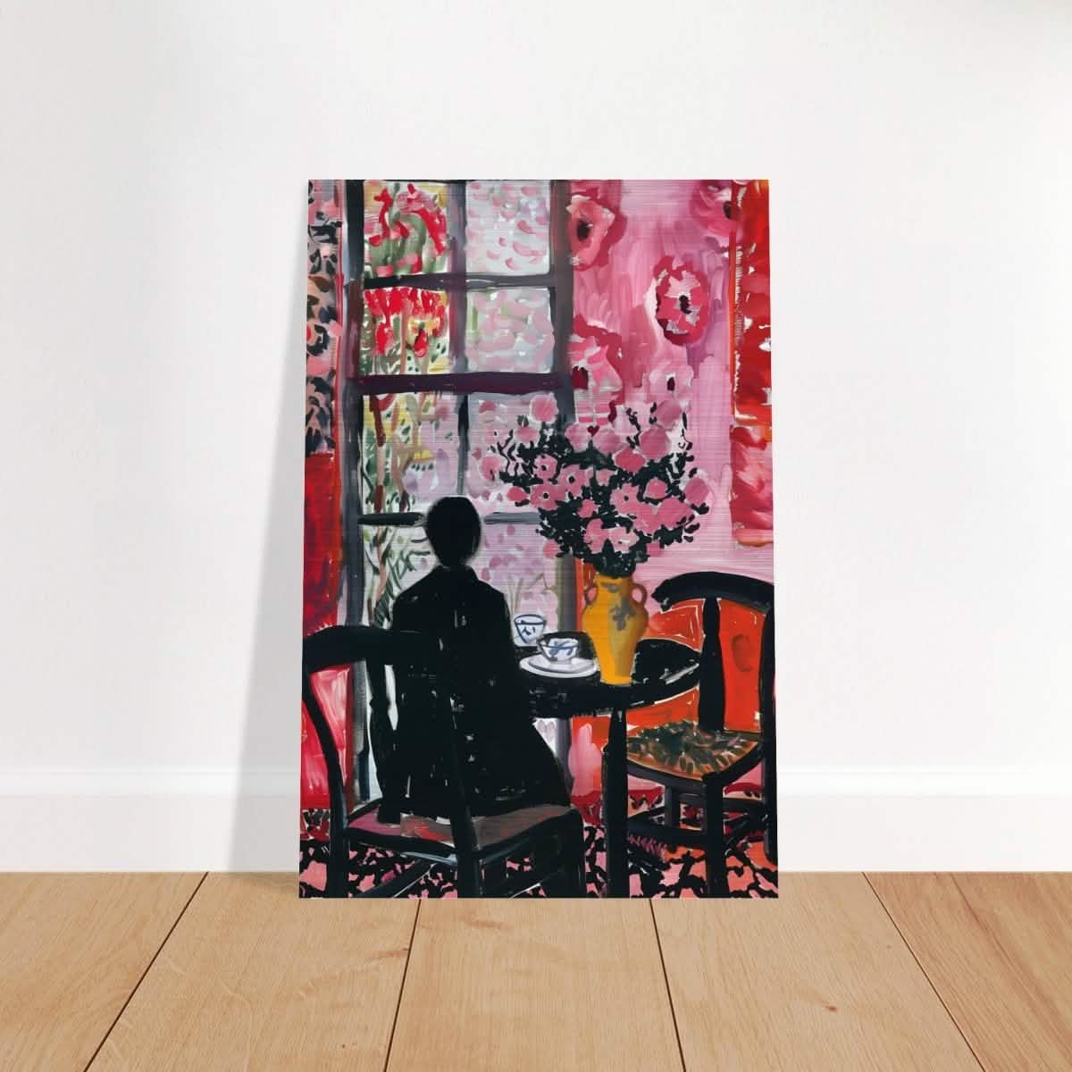 Tea by the Garden | Contemporary Impressionism | wall art print - Brushed Aluminum Print - 30x45 cm / 12x18″ -