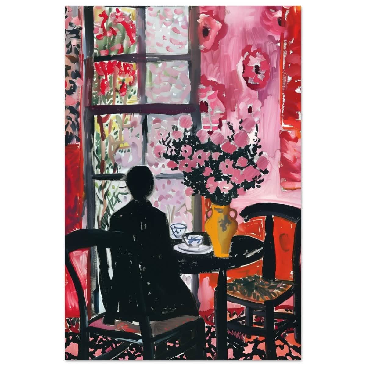 Tea by the Garden | Contemporary Impressionism | wall art print - Aluminum Print - 30x45 cm / 12x18″ -