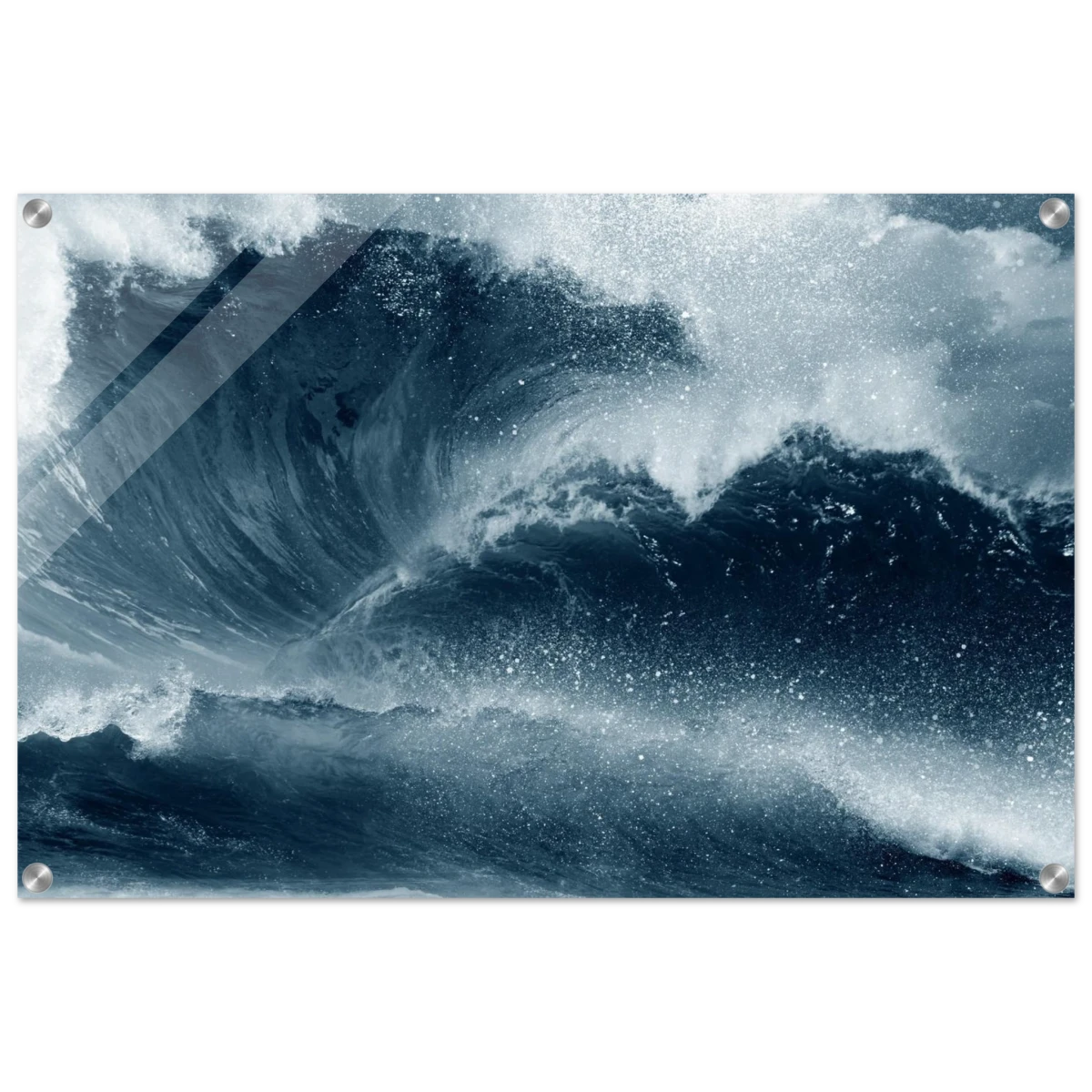 "Tempest Surge" – Monochrome Ocean Wave Wall Art Print - Acrylic Print - 50x75 cm / 20x30″ -