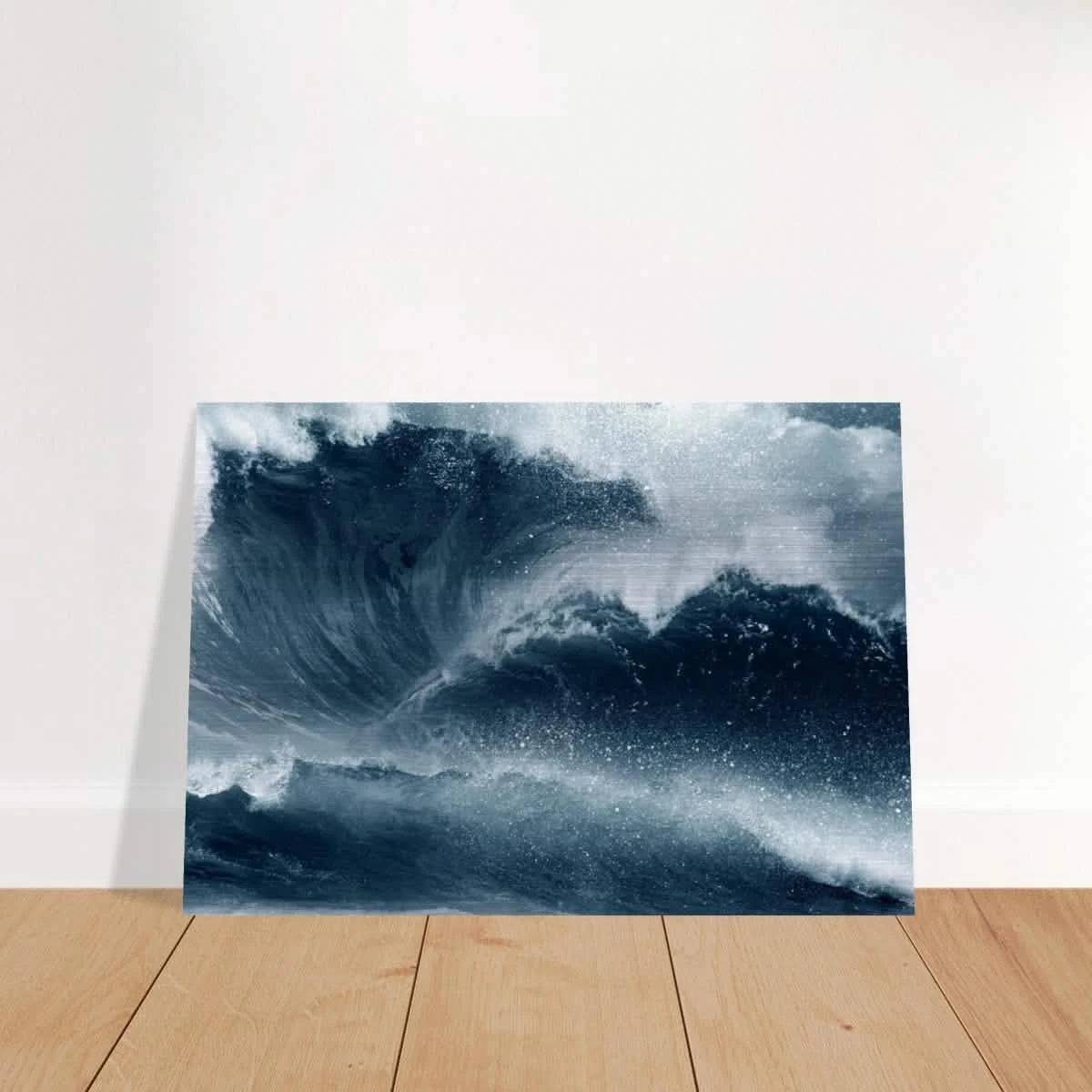"Tempest Surge" – Monochrome Ocean Wave Wall Art Print - Brushed Aluminum Print - 70x100 cm / 28x40″ -