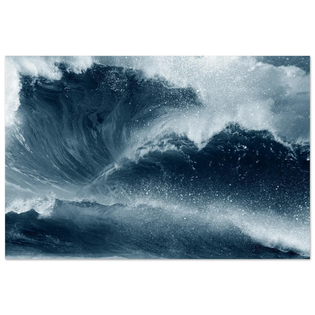 "Tempest Surge" – Monochrome Ocean Wave Wall Art Print - Fine Art Poster - 30x45 cm / 12x18″ -