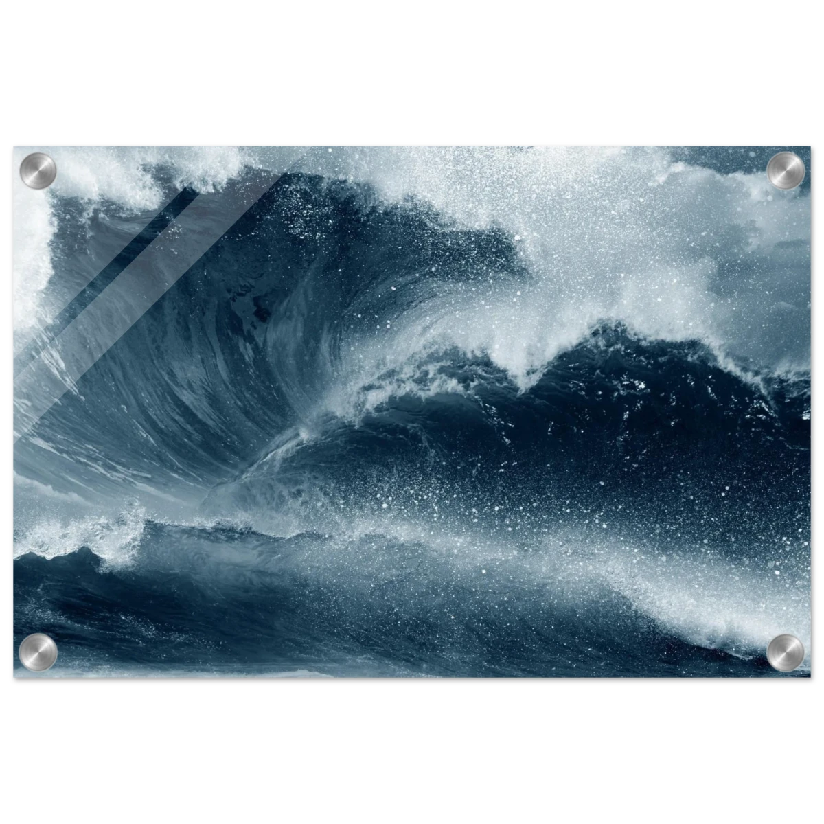 "Tempest Surge" – Monochrome Ocean Wave Wall Art Print - Acrylic Print - 30x45 cm / 12x18″ -