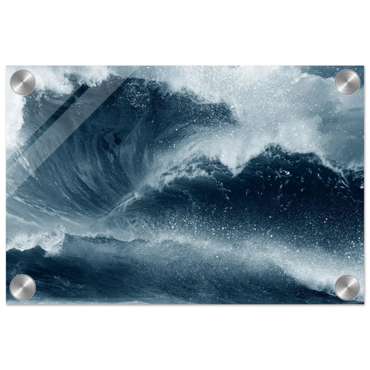 "Tempest Surge" – Monochrome Ocean Wave Wall Art Print - Acrylic Print - 20x30 cm / 8x12″ -