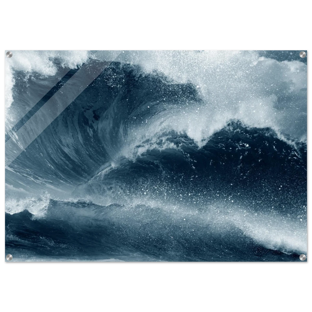 "Tempest Surge" – Monochrome Ocean Wave Wall Art Print - Acrylic Print - 70x100 cm / 28x40″ -