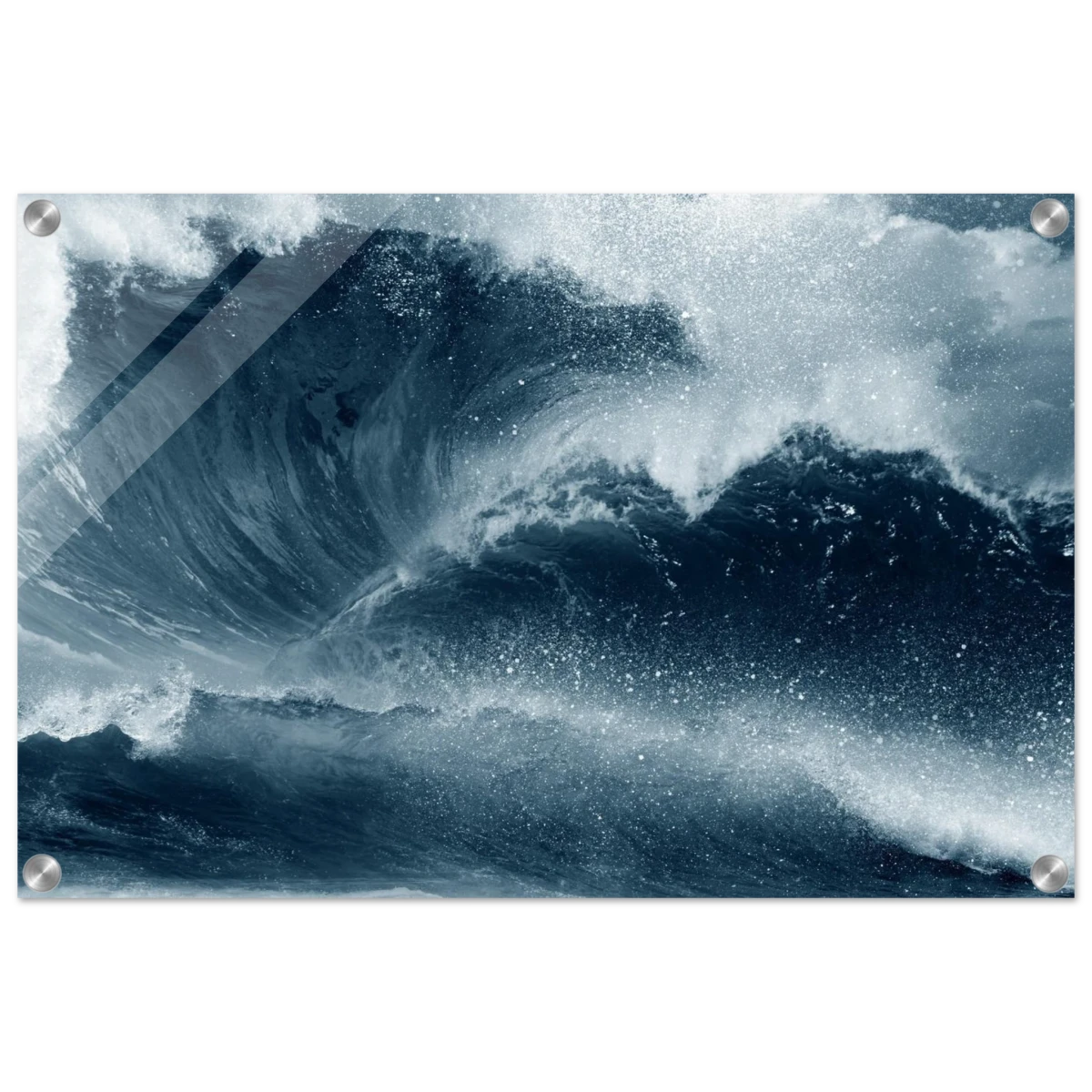 "Tempest Surge" – Monochrome Ocean Wave Wall Art Print - Acrylic Print - 40x60 cm / 16x24″ -