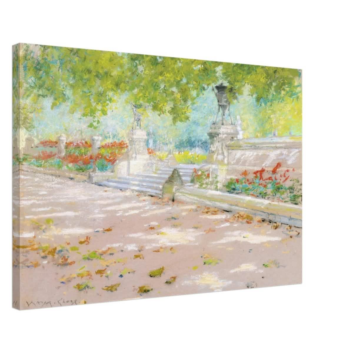 Terrace, Prospect Park William by Merritt Chase 1887 | Wall art Print - 50x75 cm / 20x30″ - Canvas -