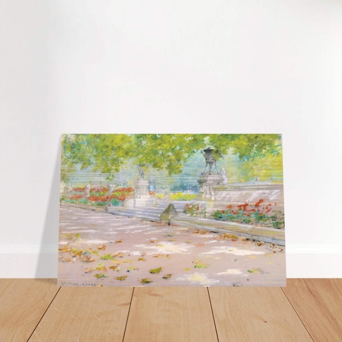 Terrace, Prospect Park William by Merritt Chase 1887 | Wall art Print - 60x90 cm / 24x36″ - Brushed Aluminum Print -