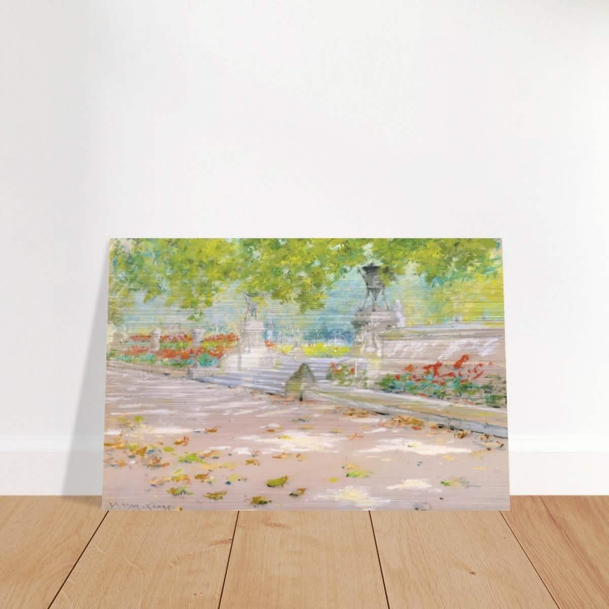 Terrace, Prospect Park William by Merritt Chase 1887 | Wall art Print - 40x60 cm / 16x24″ - Brushed Aluminum Print -