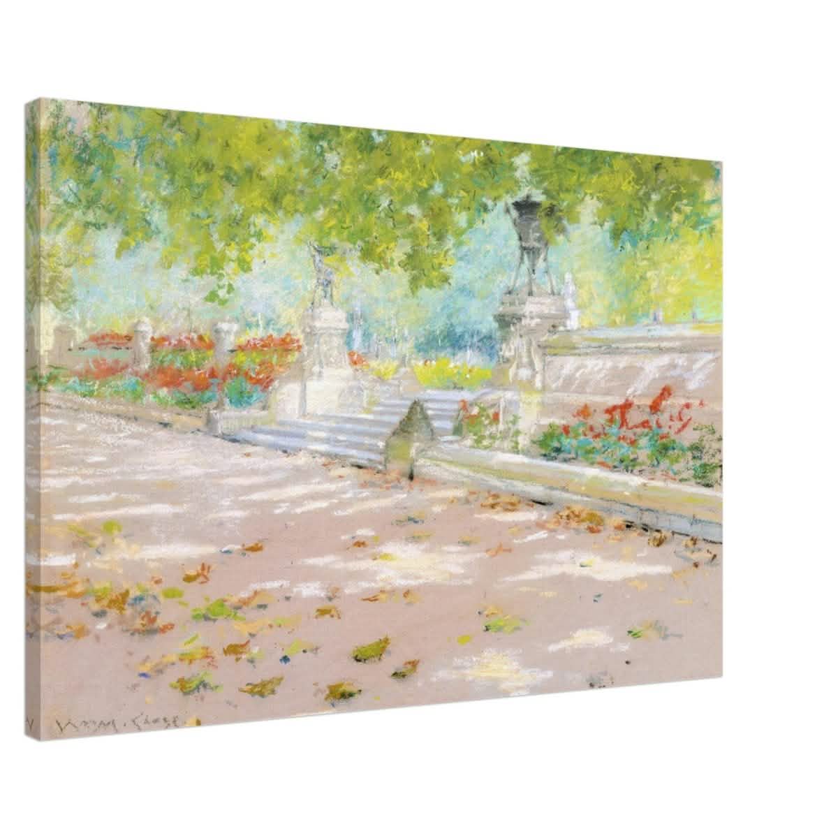 Terrace, Prospect Park William by Merritt Chase 1887 | Wall art Print - 60x90 cm / 24x36″ - Canvas -