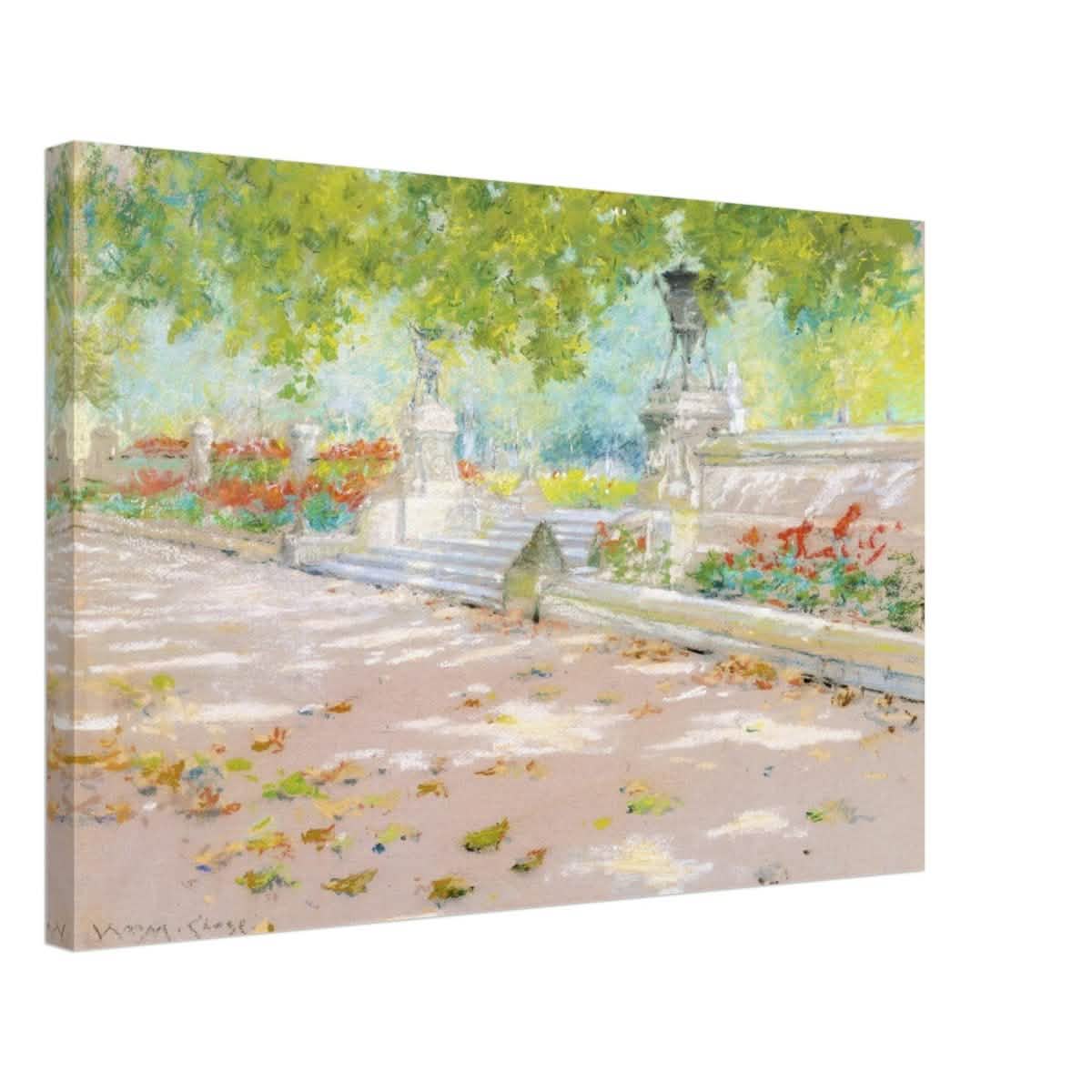 Terrace, Prospect Park William by Merritt Chase 1887 | Wall art Print - 40x60 cm / 16x24″ - Canvas -