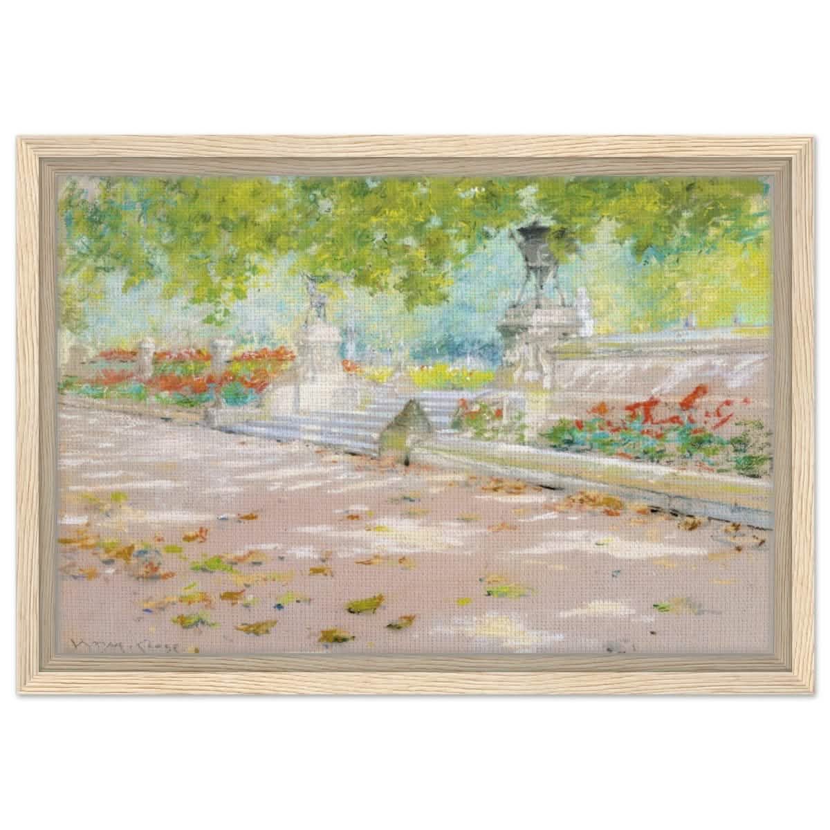 Terrace, Prospect Park William by Merritt Chase 1887 | Wall art Print - 30x45 cm / 12x18″ - Framed Canvas - Wood frame