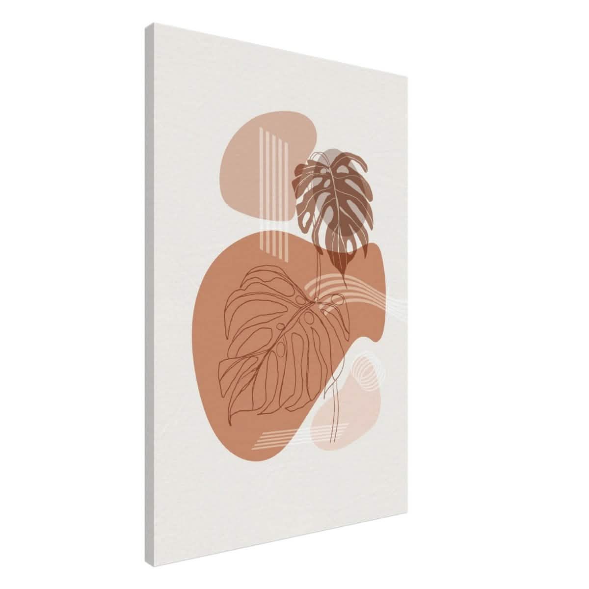 Terracotta Monstera Harmony | Wall art Print - 60x90 cm / 24x36″ - Canvas -