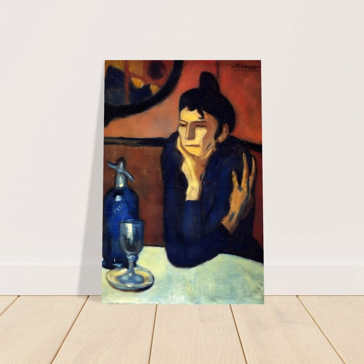 The Absinthe Drinker by Pablo Picasso | Vintage wall art print | Blue Period - Aluminum Print - 50x75 cm / 20x30″ -