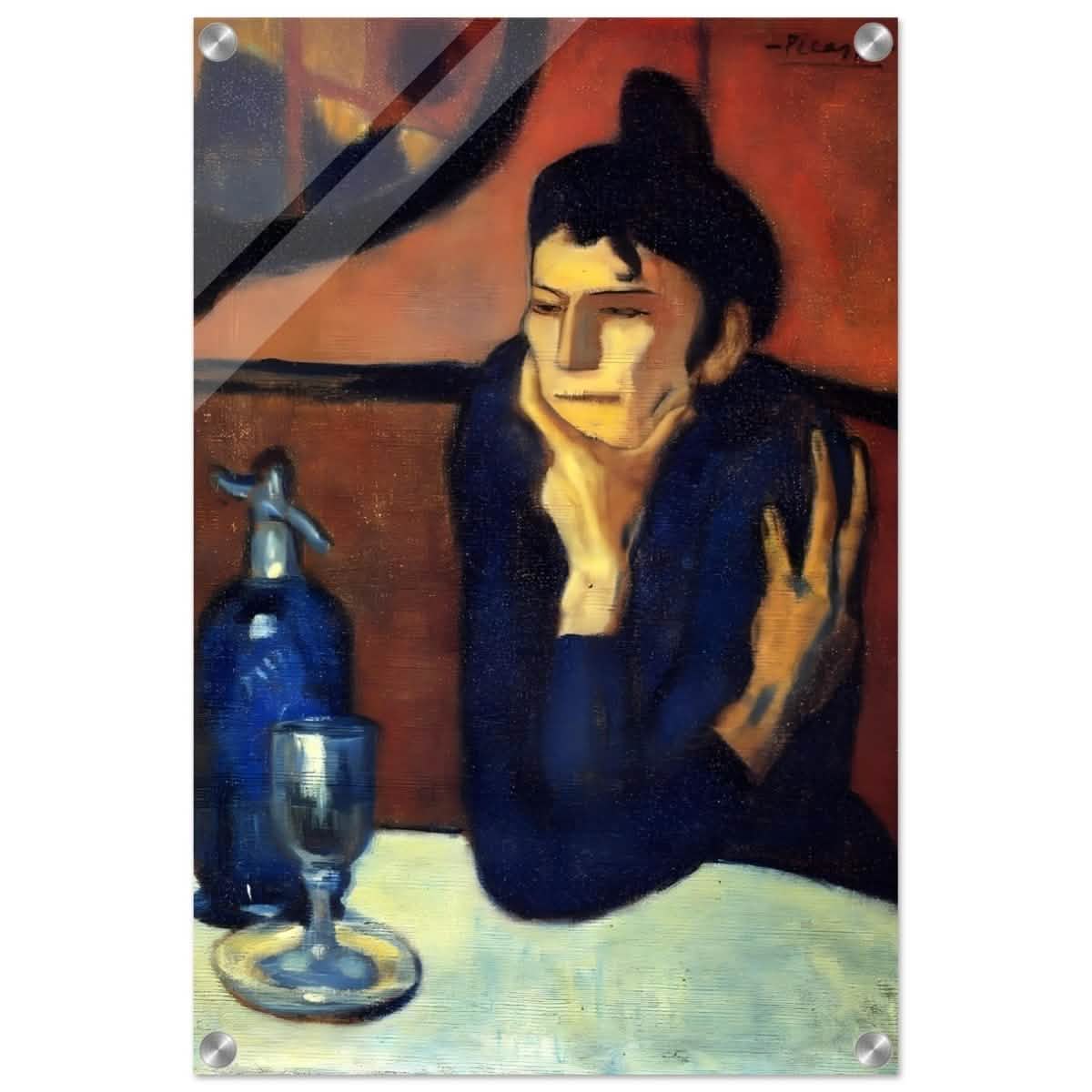 The Absinthe Drinker by Pablo Picasso | Vintage wall art print | Blue Period - Acrylic Print - 40x60 cm / 16x24″ -