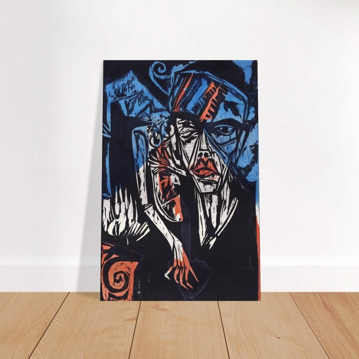 The Agonies of Love by Ernst Ludwig Kirchner Wall art print - Brushed Aluminum Print - 60x90 cm / 24x36″ -