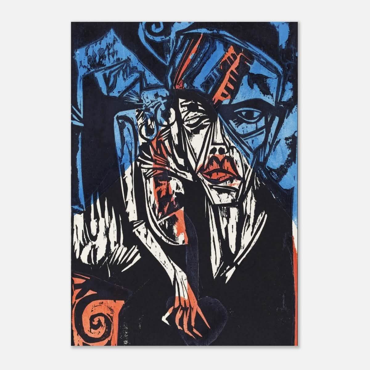 The Agonies of Love by Ernst Ludwig Kirchner Wall art print - Aluminum Print - 70x100 cm / 28x40″ -
