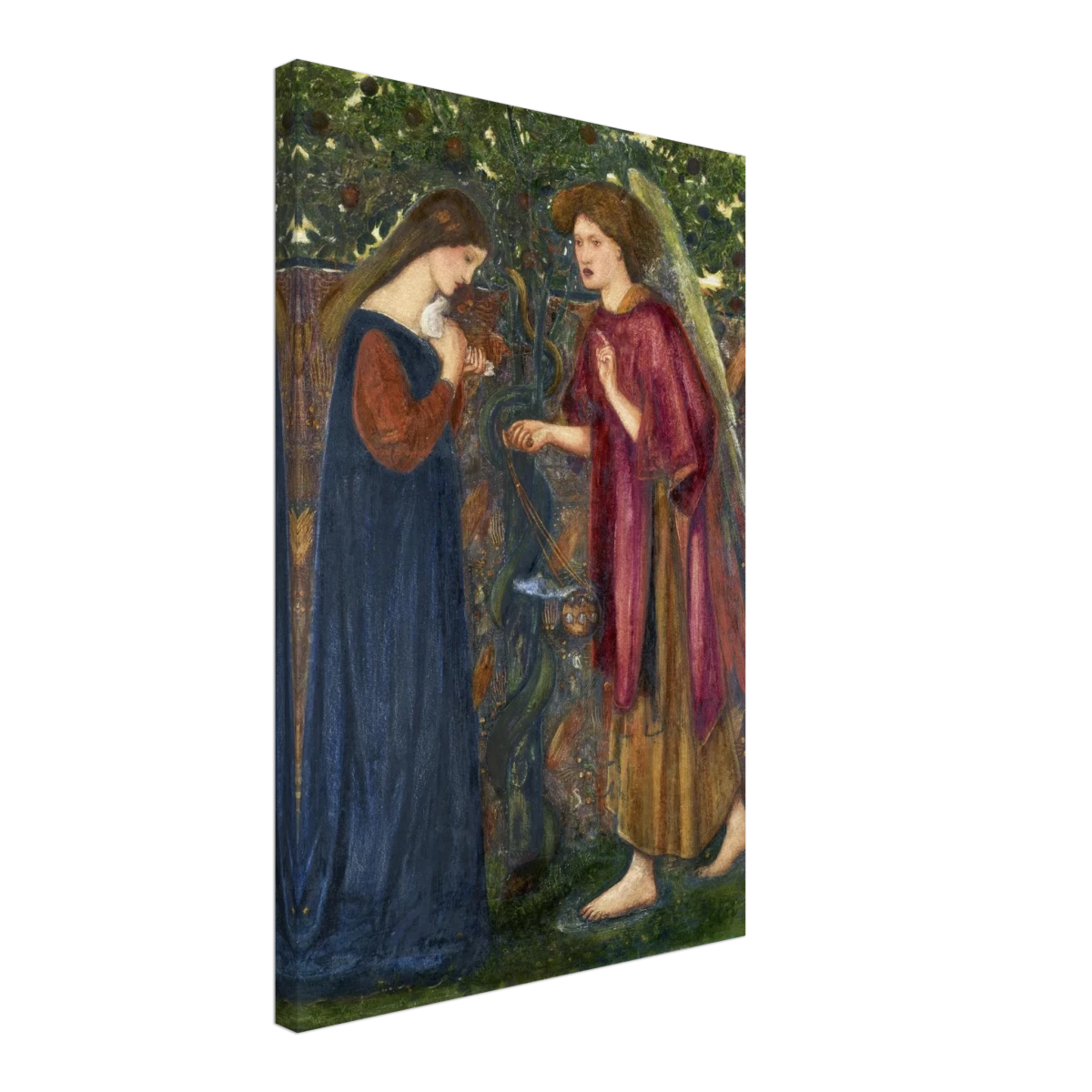 The Annunciation by Sir Edward Burne–Jones | A Masterpiece of Pre - Raphaelite Art | wall Art Print - Canvas - 40x60 cm / 16x24″ -