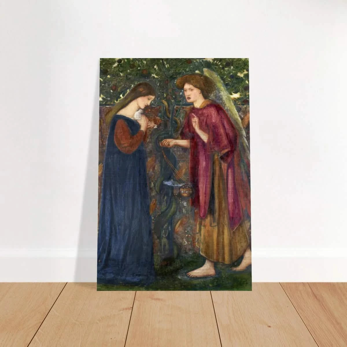 The Annunciation by Sir Edward Burne–Jones | A Masterpiece of Pre - Raphaelite Art | wall Art Print - Brushed Aluminum Print - 40x60 cm / 16x24″ -