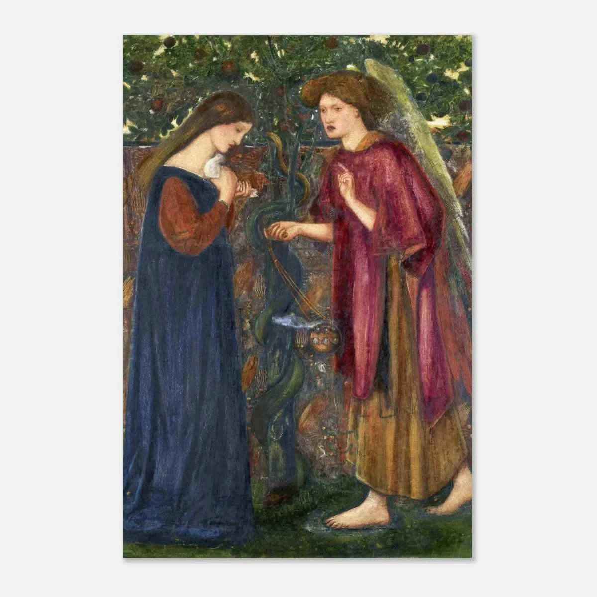 The Annunciation by Sir Edward Burne–Jones | A Masterpiece of Pre - Raphaelite Art | wall Art Print - Aluminum Print - 60x90 cm / 24x36″ -