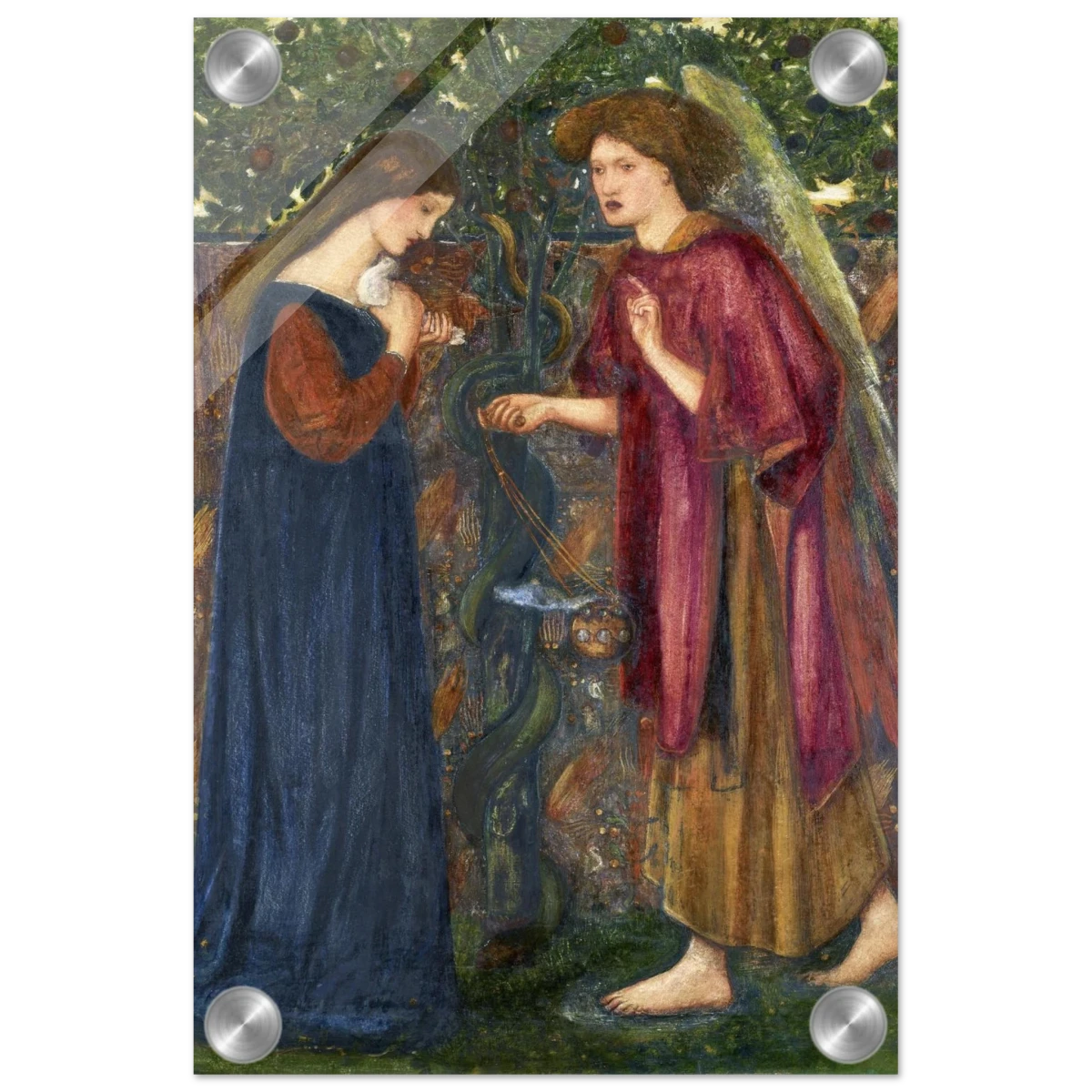 The Annunciation by Sir Edward Burne–Jones | A Masterpiece of Pre - Raphaelite Art | wall Art Print - Acrylic Print - 20x30 cm / 8x12″ -