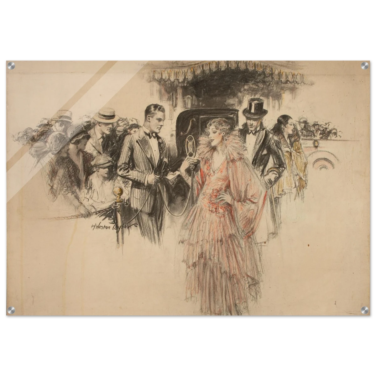 "The Arrival" – Gilded Age Fashion & Society by H. Weston Taylor | Vintage Illustration Wall Art Print - Acrylic Print - 70x100 cm / 28x40″ -