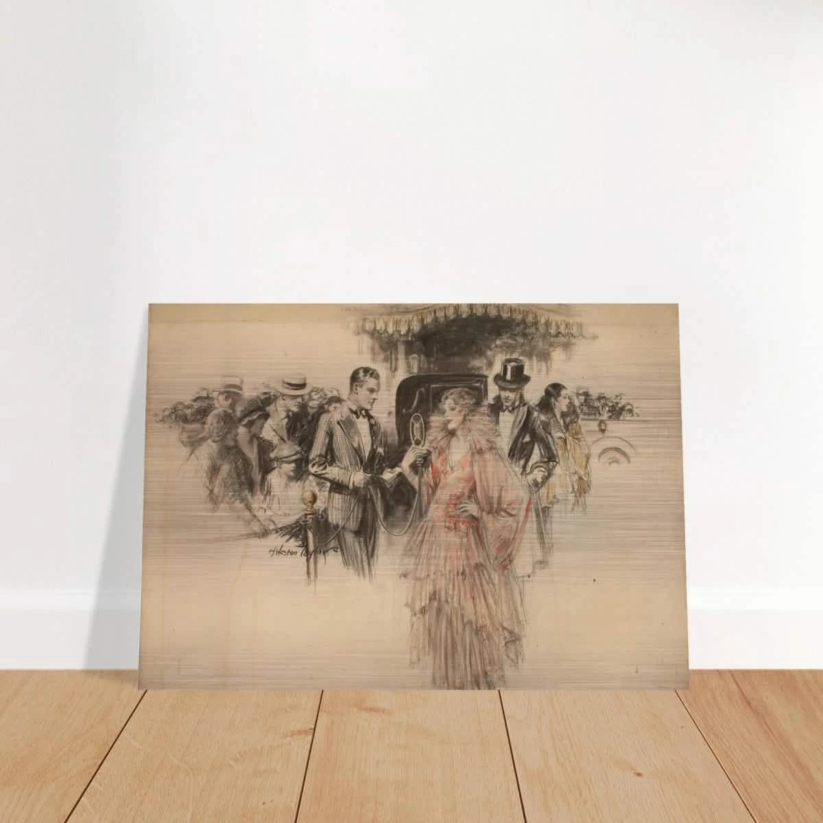 "The Arrival" – Gilded Age Fashion & Society by H. Weston Taylor | Vintage Illustration Wall Art Print - Brushed Aluminum Print - 70x100 cm / 28x40″ -