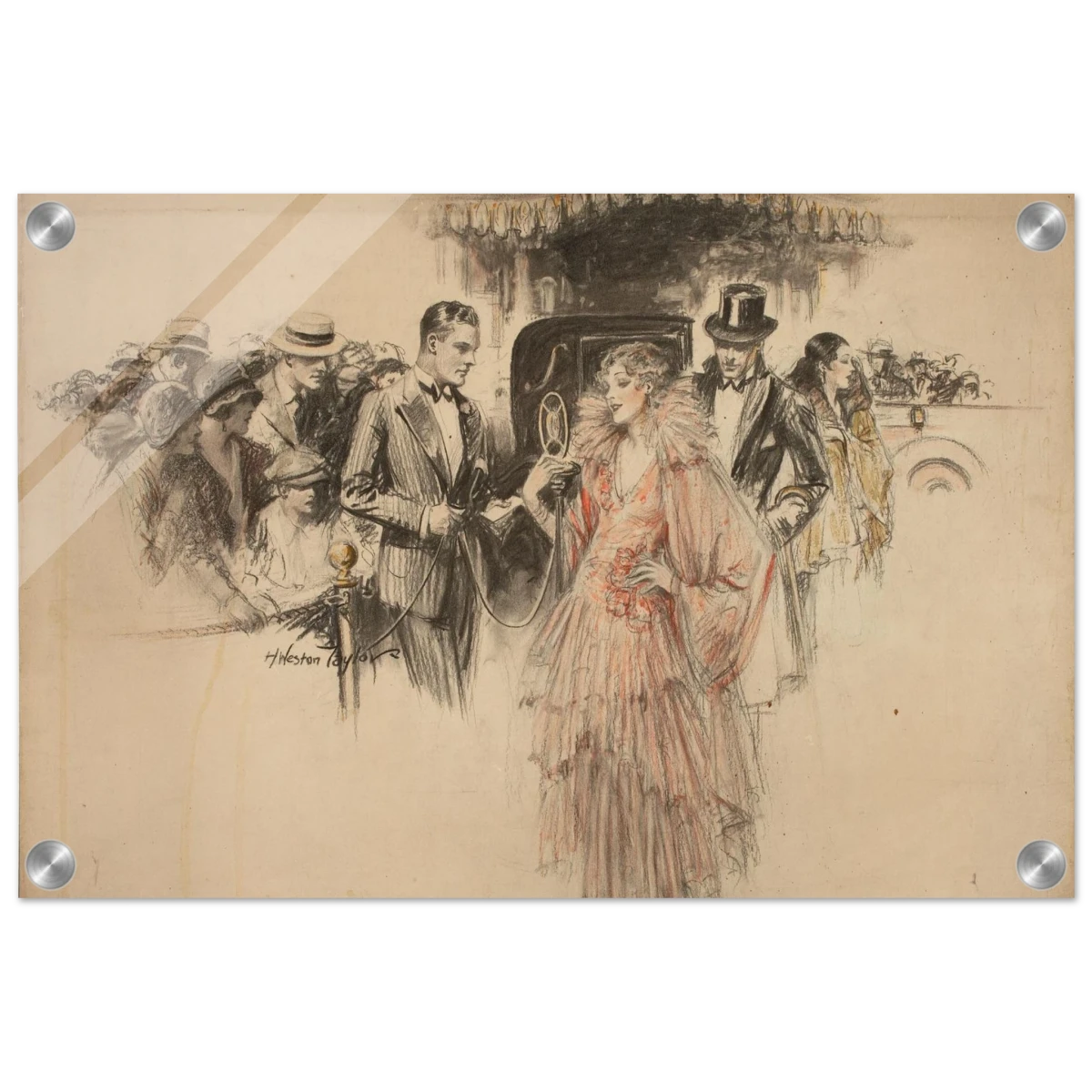 "The Arrival" – Gilded Age Fashion & Society by H. Weston Taylor | Vintage Illustration Wall Art Print - Acrylic Print - 30x45 cm / 12x18″ -