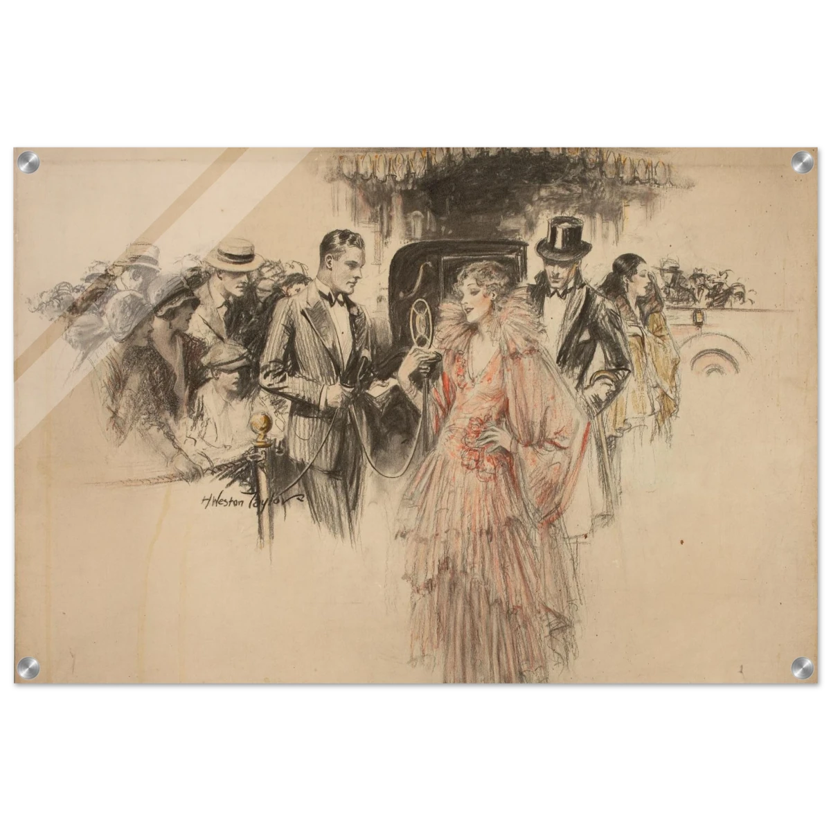 "The Arrival" – Gilded Age Fashion & Society by H. Weston Taylor | Vintage Illustration Wall Art Print - Acrylic Print - 50x75 cm / 20x30″ -