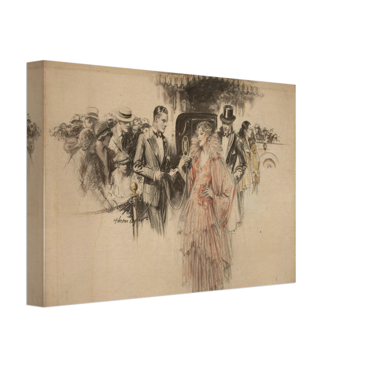 "The Arrival" – Gilded Age Fashion & Society by H. Weston Taylor | Vintage Illustration Wall Art Print - Canvas - 20x30 cm / 8x12″ -