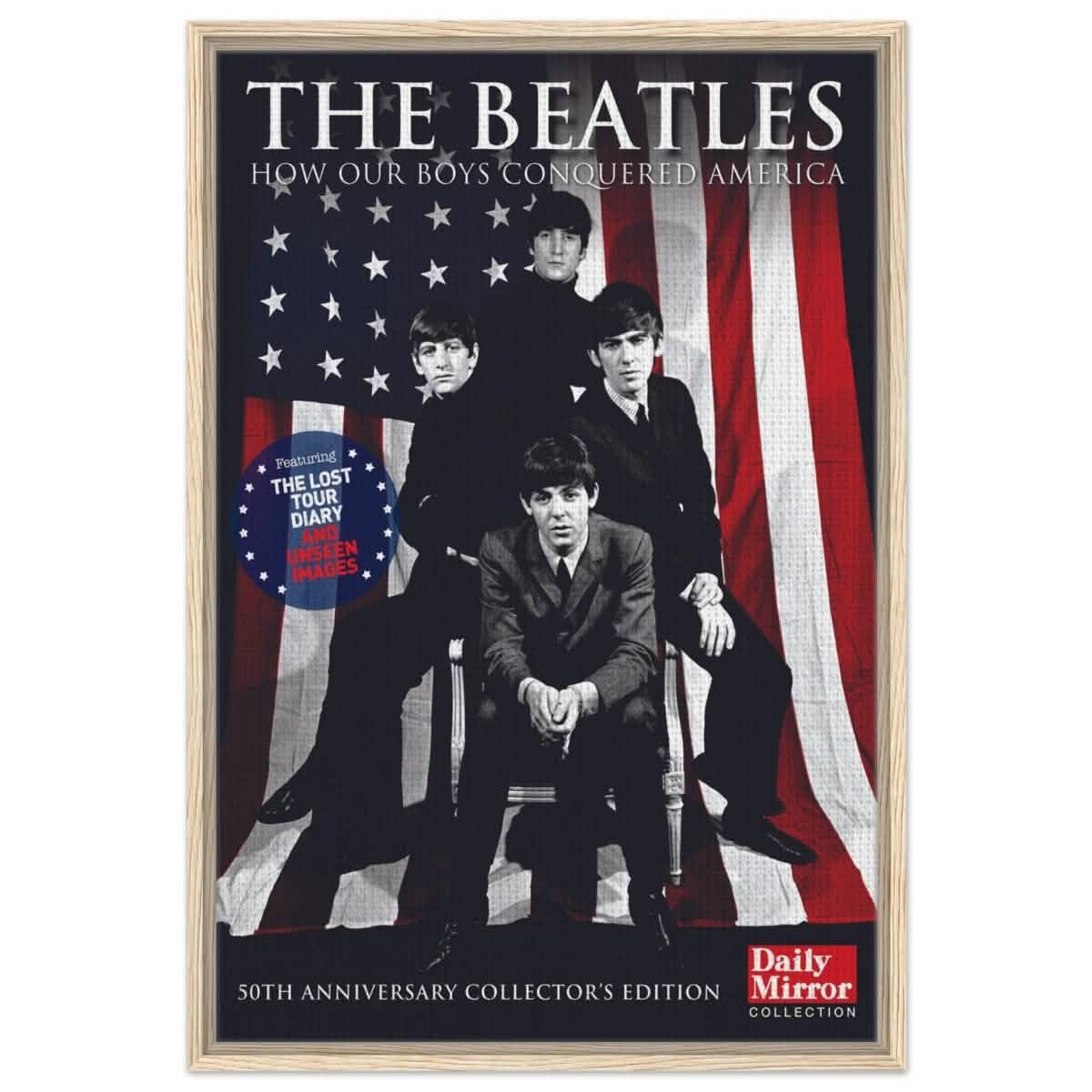 The Beatles | Da Vinci Pop Art wall art print | Rock Music - Framed Canvas - 60x90 cm / 24x36″ - Wood frame