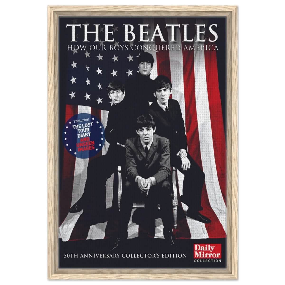 The Beatles | Da Vinci Pop Art wall art print | Rock Music - Framed Canvas - 40x60 cm / 16x24″ - Wood frame