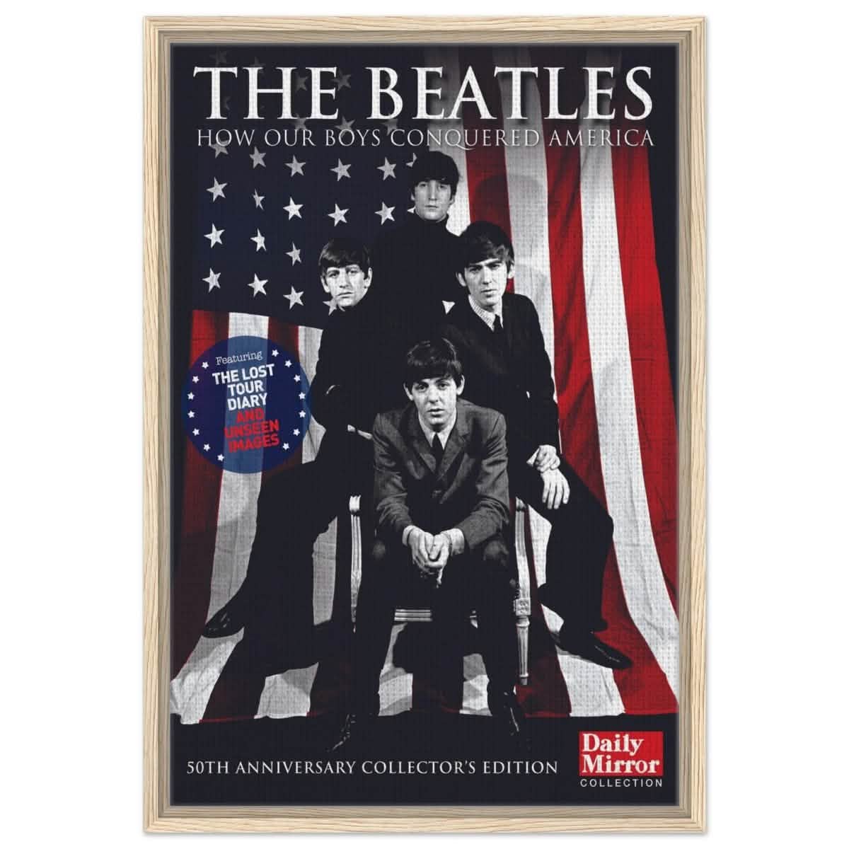 The Beatles | Da Vinci Pop Art wall art print | Rock Music - Framed Canvas - 50x75 cm / 20x30″ - Wood frame