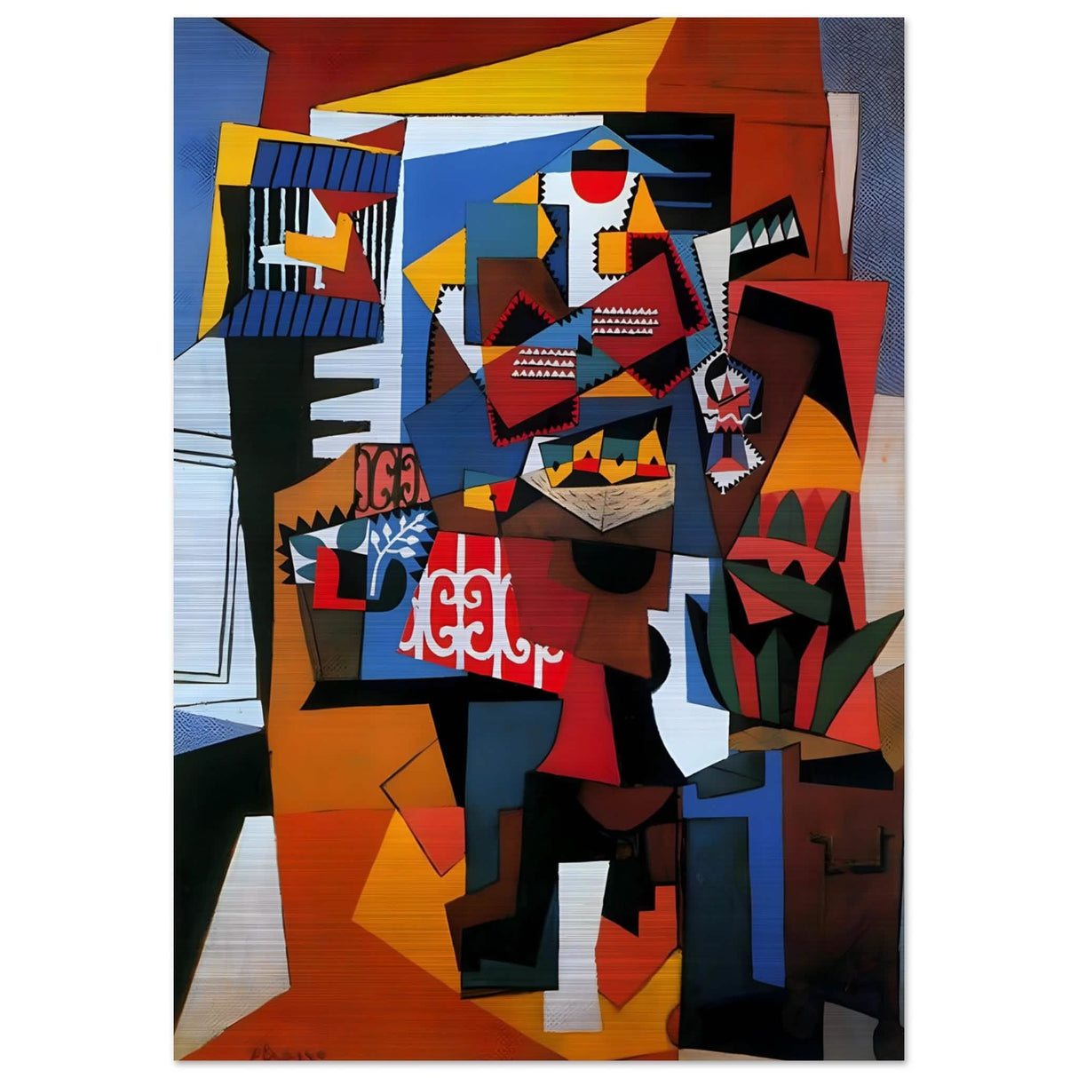 The Bird Cage by Pablo Picasso 1923 - Brushed Aluminum Print - 70x100 cm / 28x40″ -