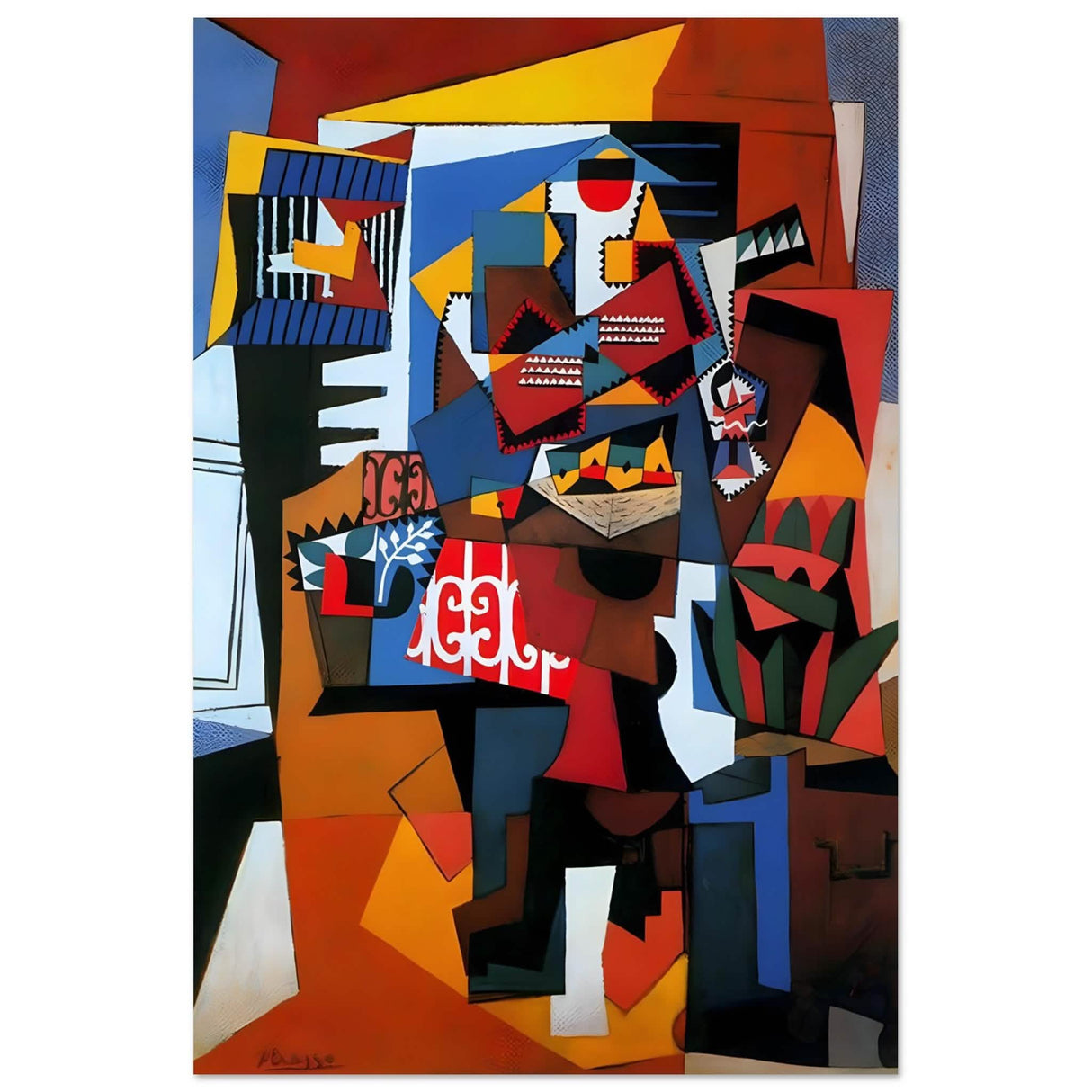 The Bird Cage by Pablo Picasso 1923 - Aluminum Print - 30x45 cm / 12x18″ -